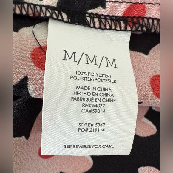 Cabi Harmony Retro Pink Floral V-Neck Blouse #5347 Size Medium - Picture 9 of 10